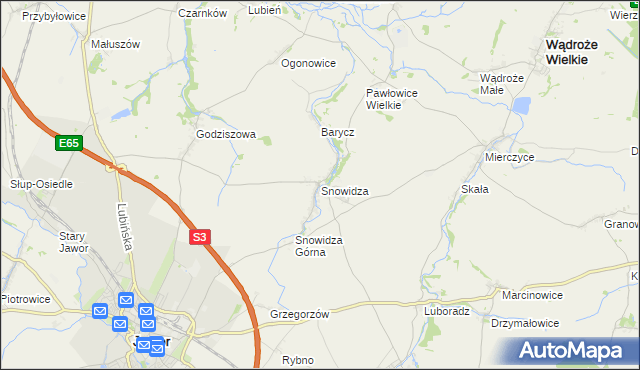 mapa Snowidza, Snowidza na mapie Targeo