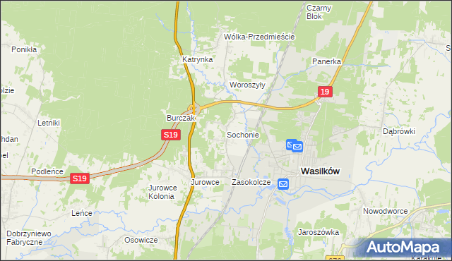 mapa Sochonie, Sochonie na mapie Targeo