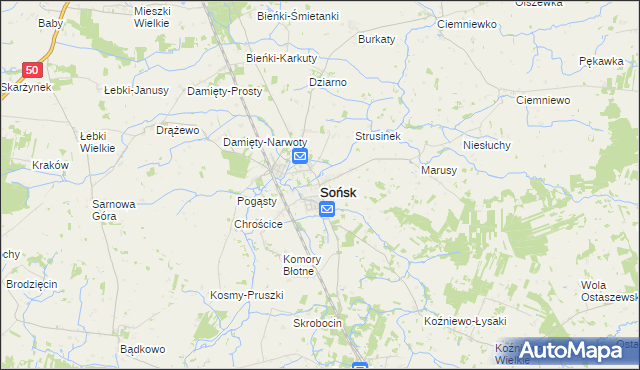 mapa Sońsk, Sońsk na mapie Targeo