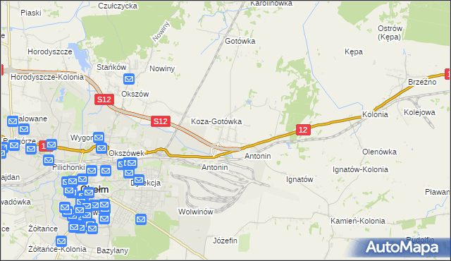mapa Srebrzyszcze, Srebrzyszcze na mapie Targeo