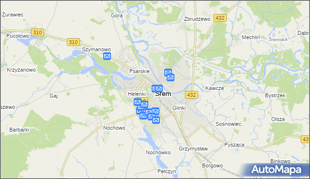 mapa Śrem, Śrem na mapie Targeo