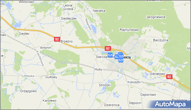 mapa Starczanowo gmina Nekla, Starczanowo gmina Nekla na mapie Targeo