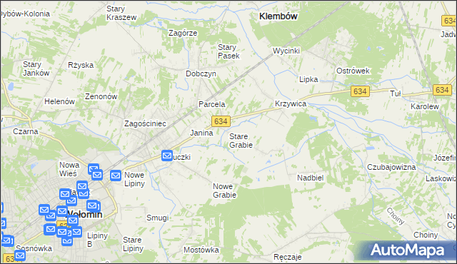 mapa Stare Grabie, Stare Grabie na mapie Targeo