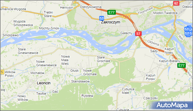 mapa Stare Grochale, Stare Grochale na mapie Targeo
