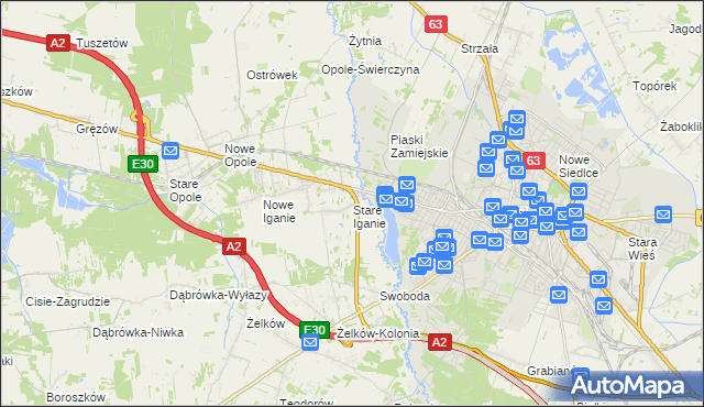 mapa Stare Iganie, Stare Iganie na mapie Targeo