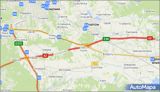 mapa Stary Konik, Stary Konik na mapie Targeo