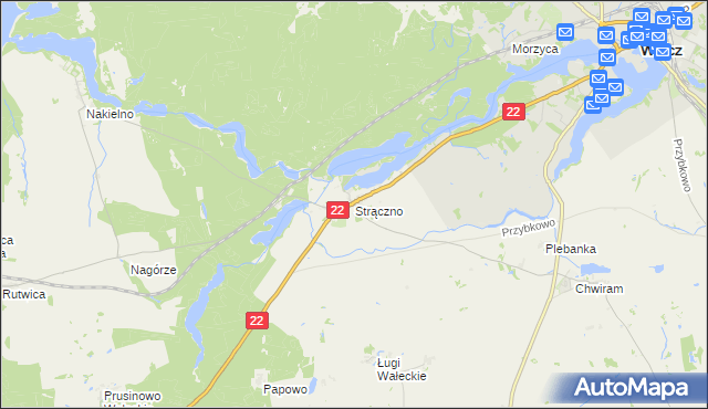 mapa Strączno, Strączno na mapie Targeo