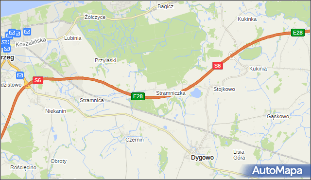 mapa Stramniczka, Stramniczka na mapie Targeo