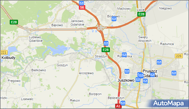 mapa Straszyn, Straszyn na mapie Targeo
