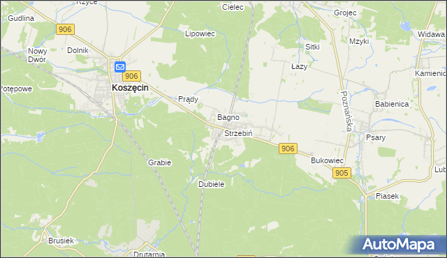 mapa Strzebiń, Strzebiń na mapie Targeo