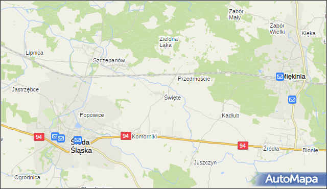 mapa Święte gmina Środa Śląska, Święte gmina Środa Śląska na mapie Targeo