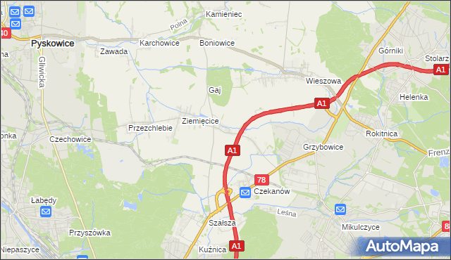 mapa Świętoszowice, Świętoszowice na mapie Targeo
