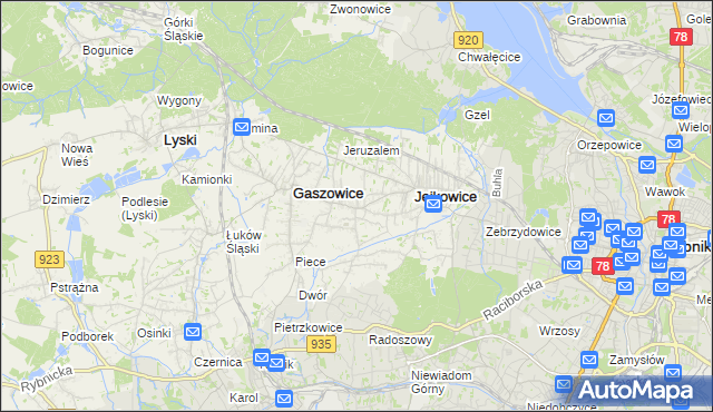 mapa Szczerbice, Szczerbice na mapie Targeo