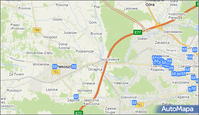 mapa Szczukowice, Szczukowice na mapie Targeo