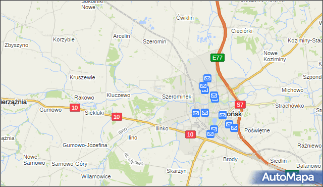 mapa Szerominek, Szerominek na mapie Targeo