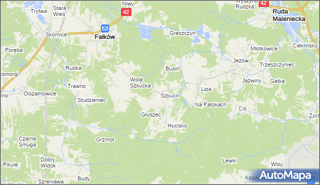 mapa Szkucin, Szkucin na mapie Targeo