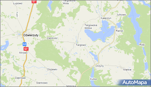 mapa Targowo, Targowo na mapie Targeo