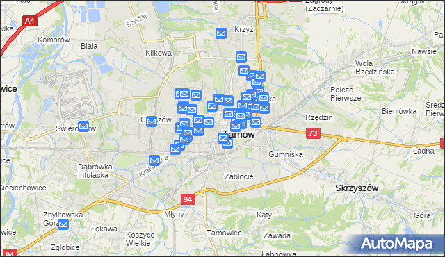 mapa Tarnów, Tarnów na mapie Targeo