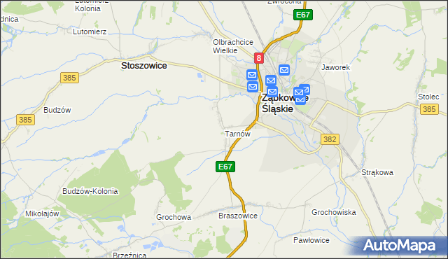 mapa Tarnów gmina Ząbkowice Śląskie, Tarnów gmina Ząbkowice Śląskie na mapie Targeo