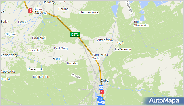 mapa Tarnowska Wola gmina Nowa Dęba, Tarnowska Wola gmina Nowa Dęba na mapie Targeo