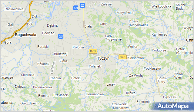 mapa Tyczyn powiat rzeszowski, Tyczyn powiat rzeszowski na mapie Targeo