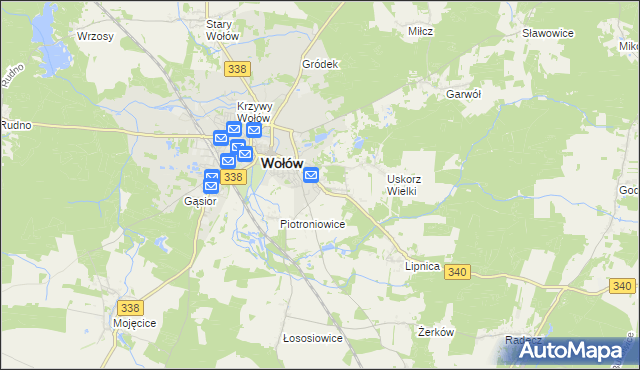 mapa Uskorz Mały, Uskorz Mały na mapie Targeo