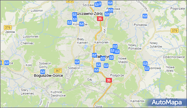 mapa Wałbrzycha, Wałbrzych na mapie Targeo