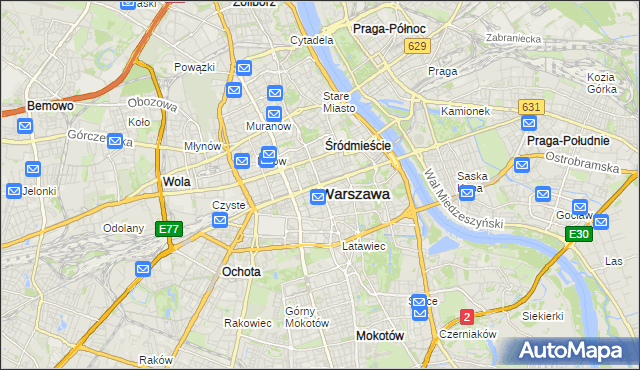 mapa Warszawy, Warszawa na mapie Targeo