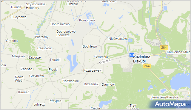 mapa Warznia, Warznia na mapie Targeo