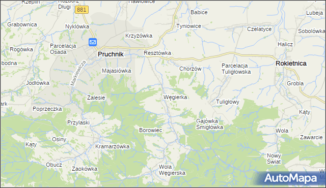 mapa Węgierka, Węgierka na mapie Targeo
