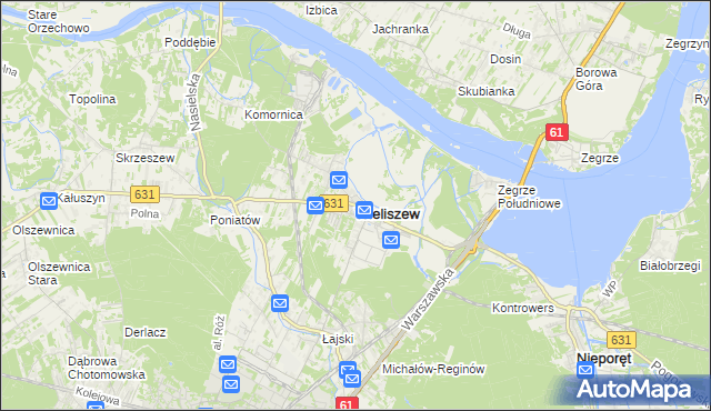 mapa Wieliszew, Wieliszew na mapie Targeo