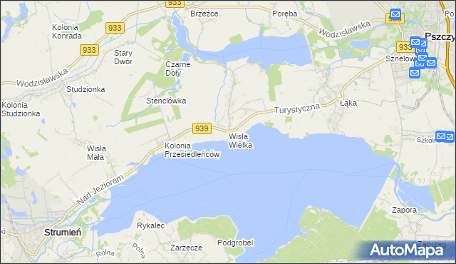 mapa Wisła Wielka, Wisła Wielka na mapie Targeo