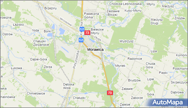 mapa Wola Morawicka, Wola Morawicka na mapie Targeo