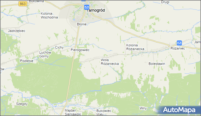mapa Wola Różaniecka, Wola Różaniecka na mapie Targeo
