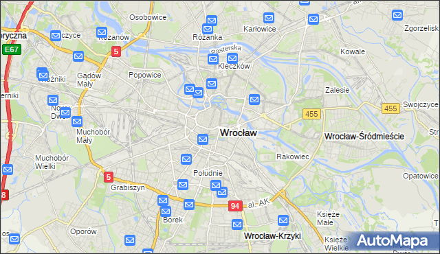 mapa Wrocławia, Wrocław na mapie Targeo