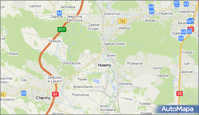 mapa Zagrody gmina Sitkówka-Nowiny, Zagrody gmina Sitkówka-Nowiny na mapie Targeo