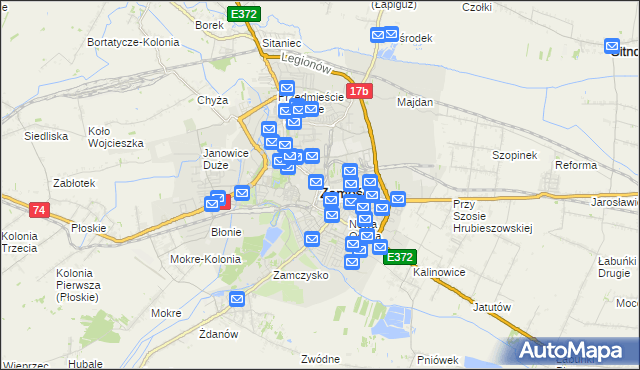 mapa Zamościa, Zamość na mapie Targeo