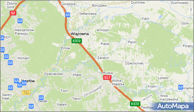 mapa Żanęcin, Żanęcin na mapie Targeo