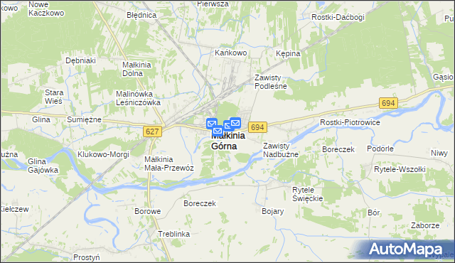 mapa Zawisty Dzikie, Zawisty Dzikie na mapie Targeo