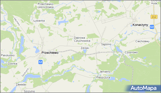mapa Zdrójki gmina Przechlewo, Zdrójki gmina Przechlewo na mapie Targeo