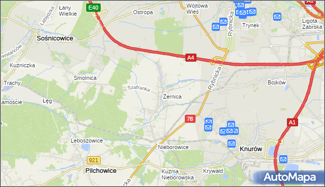 mapa Żernica, Żernica na mapie Targeo