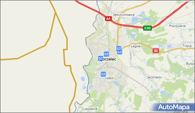 mapa Zgorzelec, Zgorzelec na mapie Targeo