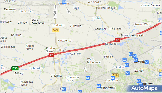 mapa Żuków gmina Grodzisk Mazowiecki, Żuków gmina Grodzisk Mazowiecki na mapie Targeo