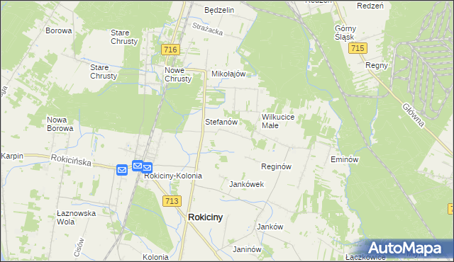 mapa Albertów gmina Rokiciny, Albertów gmina Rokiciny na mapie Targeo