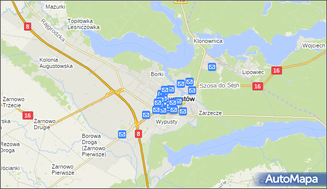 mapa Augustów, Augustów na mapie Targeo