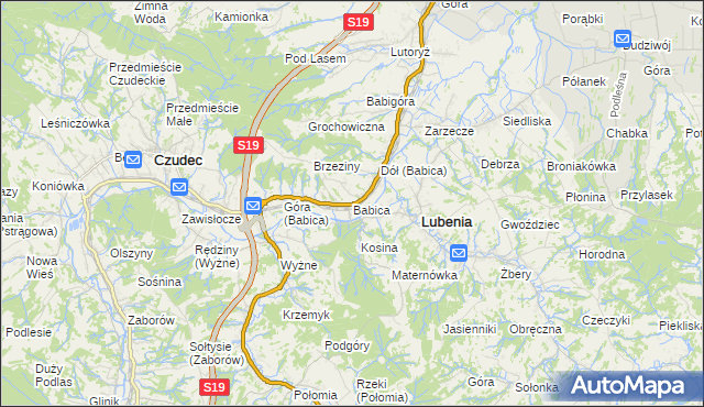 mapa Babica gmina Czudec, Babica gmina Czudec na mapie Targeo