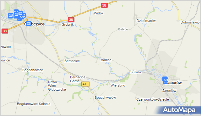mapa Babice gmina Baborów, Babice gmina Baborów na mapie Targeo