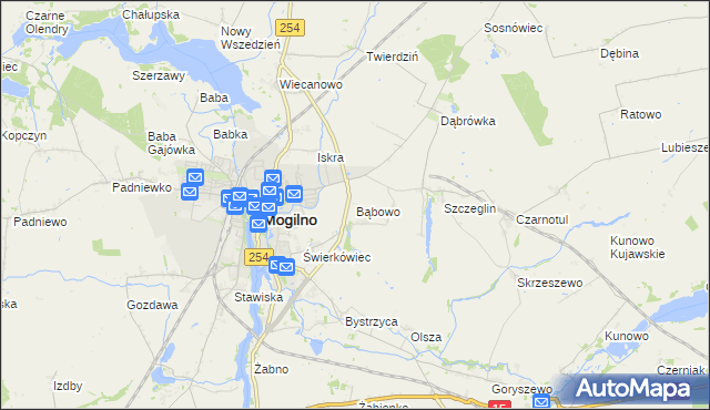 mapa Bąbowo, Bąbowo na mapie Targeo