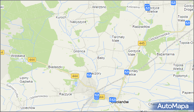 mapa Baby gmina Odolanów, Baby gmina Odolanów na mapie Targeo