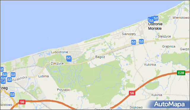 mapa Bagicz, Bagicz na mapie Targeo